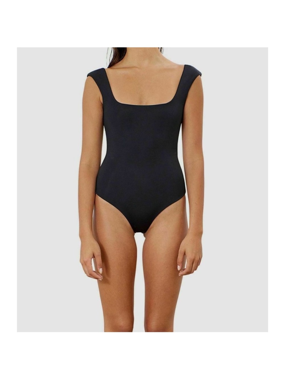 Mara Hoffman Persephone Classic Square Neck Black One-Piece Swimsuit